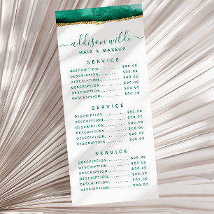 Cartão De Rack Emerald Verde E Dourado De Aquarel