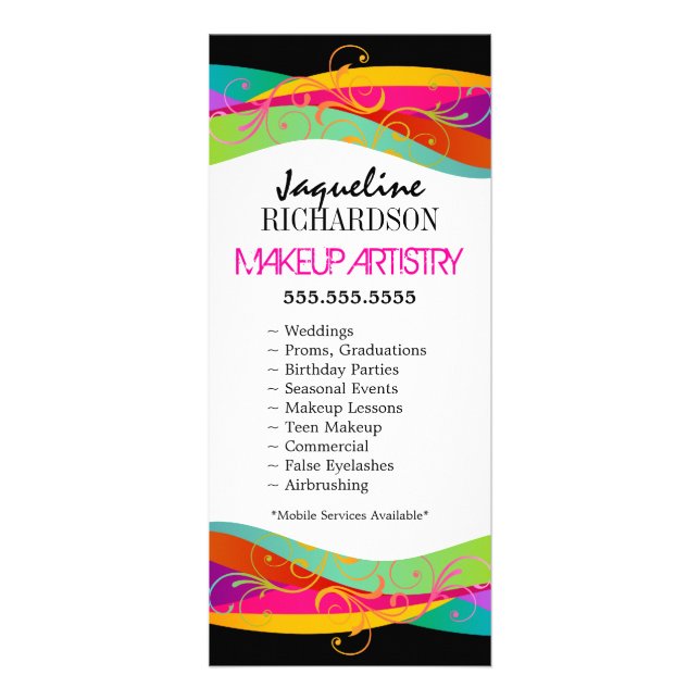 Cartão de Rack Personalizado para Makeup Artist (Frente)