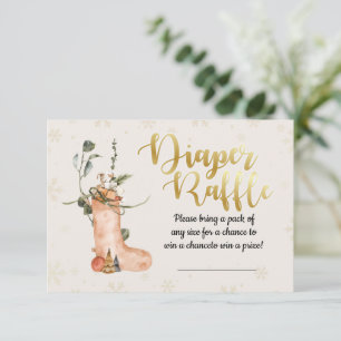 Cartão de Raffle da Fralda de Natal de inverno