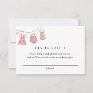 Cartão de Raffle de Fralda Bebê Rosa Clássico