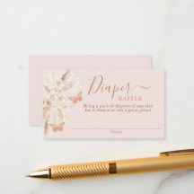 Cartão de Raffle para Chá de fraldas de Borboleta