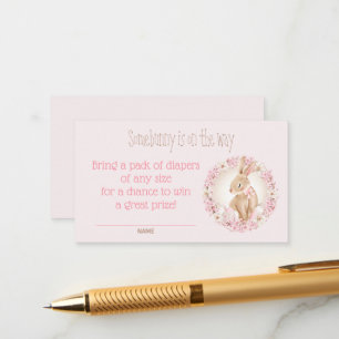 Cartão de Raffle para Fralda de Chá de fraldas Ros