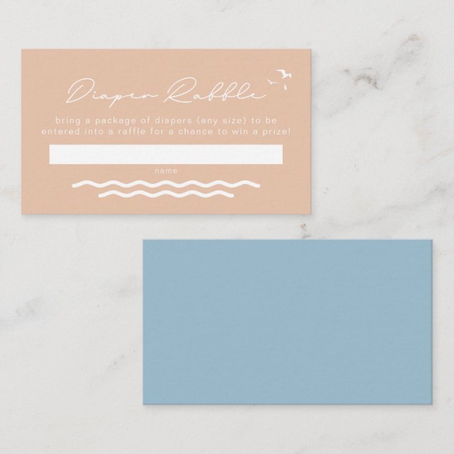 Cartão de Raffle Tropical de Fralda Bebê OCEANSIDE (Frente/Verso)