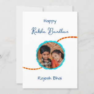 Cartão de Raksha bandhan com foto, cartão de Rakhi