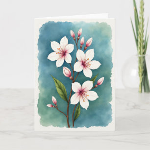 Cartão de Ramal Floral em Aquarela