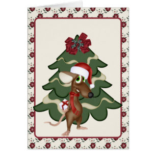 Cartão de Rato de Natal