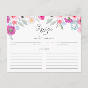 Cartão de recebimento de anêmonas de aquarela roxa