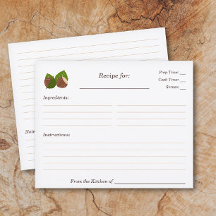 Cartão de recebimento de Chás de panela de avelãs