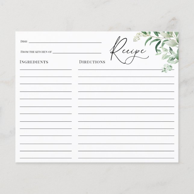 Cartão de recebimento do Chá de panela Eucalyptus (Frente)