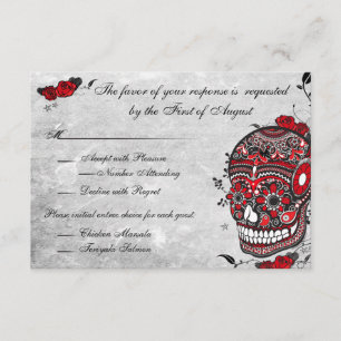 Cartão de Receção Caveira Muerte Flores e Rosa Tat