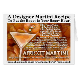 Cartão de Receita Apricot Martini