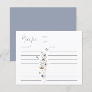 Cartão de Receita Azul Densidade de Flor Selvagem