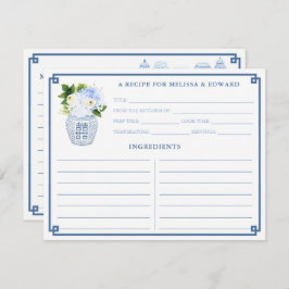 Cartão de Receita Azul e Branco Clássico em Chinês