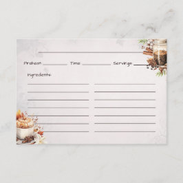 Cartão de Receita Básico de Açúcar e Especiarias