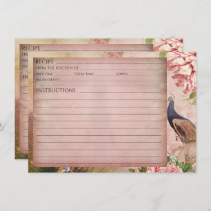 Cartão de Receita Bridal de Peony Peacock Blush Ch