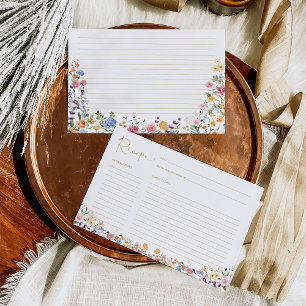 Cartão de Receita Colorido de Jardim de Flores Sel