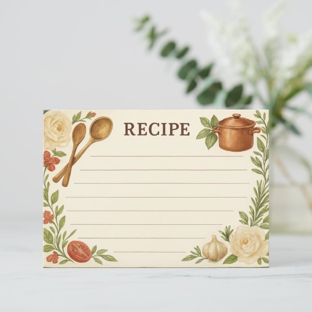 Cartão de Receita com Belos Acentos da Toscana (Em pé/Frente)