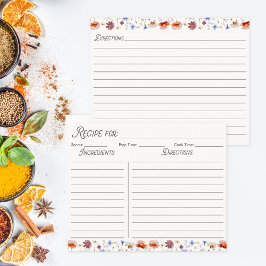 Cartão de Receita da Família de Flores Selvagens C