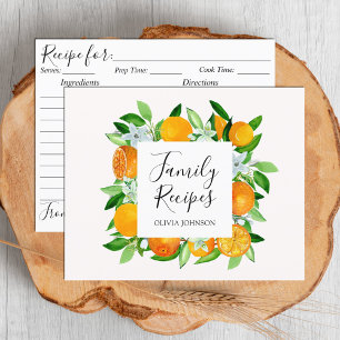 Cartão de Receita da Família de Frutas e Flores La