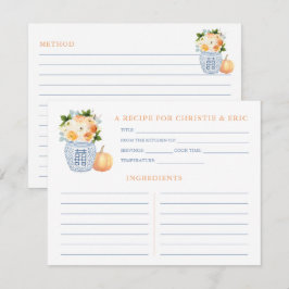Cartão de Receita de Abóbora Floral de Chá de pane