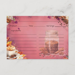 Cartão de Receita de Açúcar e Especiarias