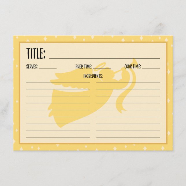 Cartão de Receita de Anjo de Natal (Frente)