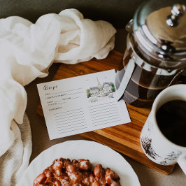 Cartão de Receita de Aquarela de Café Parisiense