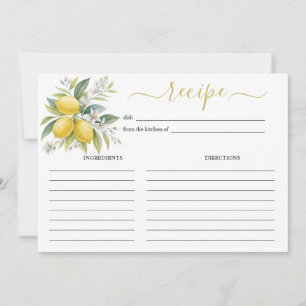 Cartão de Receita de Aquarela de Flor de Limão