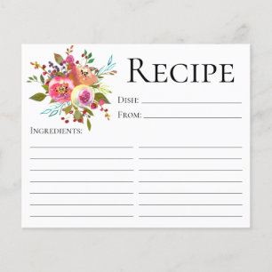Cartão de Receita de Banho de Tinta Floral Terraco
