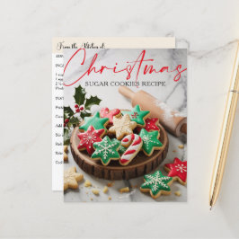 Cartão de Receita de Biscoitos de Açúcar de Natal