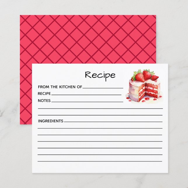 Cartão de Receita de Bolo (Frente/Verso)