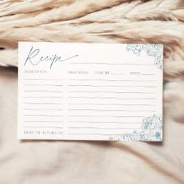 Cartão de Receita de Brida Azul Elegante de Toile 