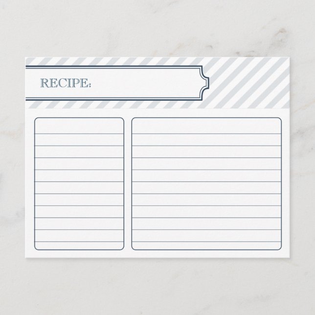 Cartão de Receita de Brida | Azul-pavão (Frente)