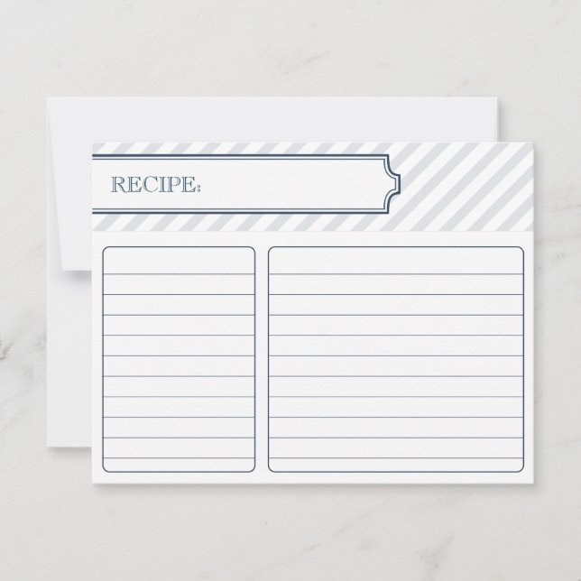 Cartão de Receita de Brida | Azul-pavão (Frente)