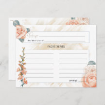 Cartão de Receita de Casamento Floral Cor-de-Rosa