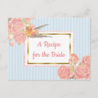 Cartão de Receita de Casamento Floral de Pássaro P