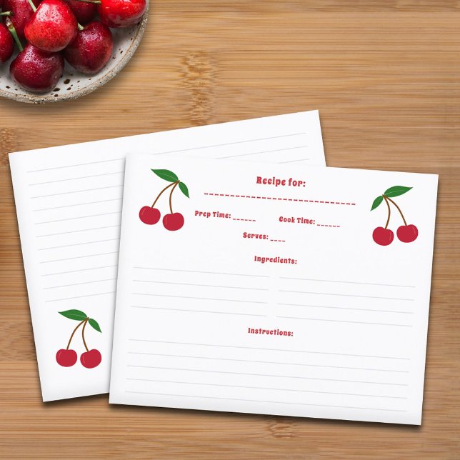 Cartão de Receita de Cereja (Cherry Recipe Card)