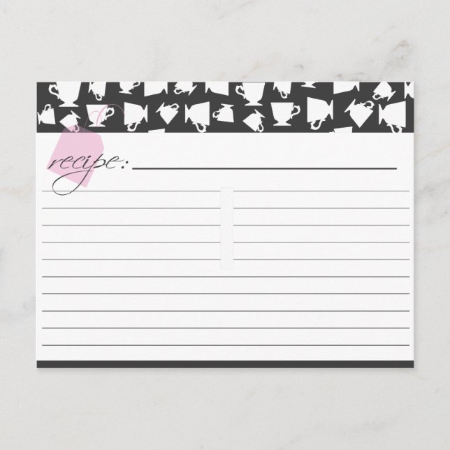 Cartão de Receita de Chá Bridal (Frente)