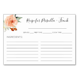 Cartão de Receita de Chá de casamento de Peony Cor