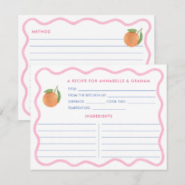 Cartão de Receita de Chá de Noiva Boho Pink Doodle