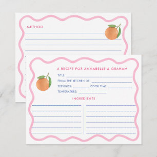 Cartão de Receita de Chá de Noiva Boho Pink Doodle