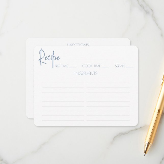 Cartão de Receita de Chá de Noiva com Roteiro Mini (Frente/Verso In Situ)