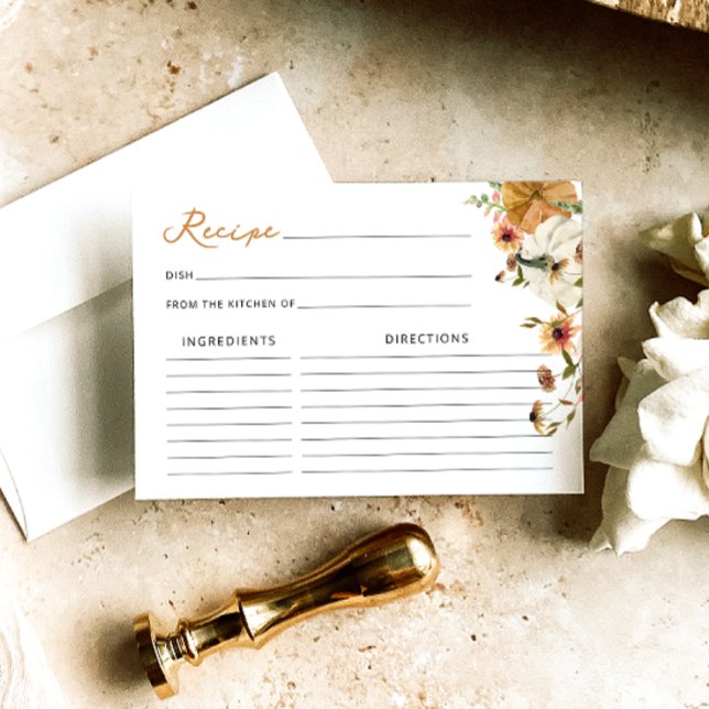 Cartão de Receita de Chá de Noiva da Abóbora Enamo (Criador carregado)