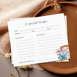 Cartão de Receita de Chá de Noiva de Café Love is