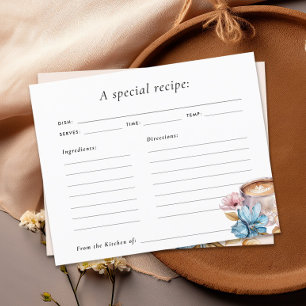 Cartão de Receita de Chá de Noiva de Café Love is 