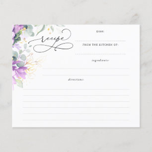 Cartão de Receita de Chá de Noiva de Suculentas Do