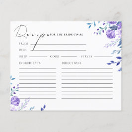 Cartão de Receita de Chá de Noiva do Jardim Floral