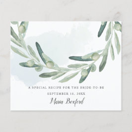 Cartão de Receita de Chá de Noiva Elegante com Ram