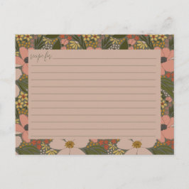 Cartão de Receita de Chá de Noiva Floral Elegante