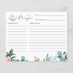 Cartão de receita de chá de panel para noiva